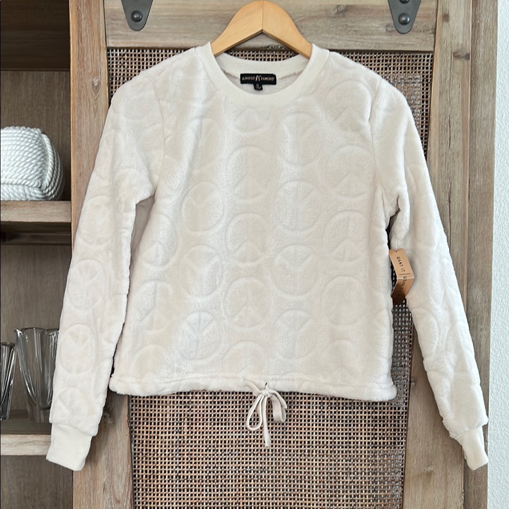 White Textured Sweatshirt